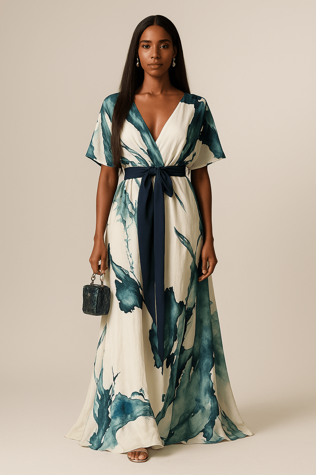 Paris&Fifth™ | Robe Longue à Imprimé Aquarelle