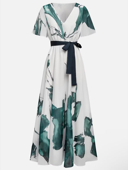 Paris&Fifth™ | Robe Longue à Imprimé Aquarelle