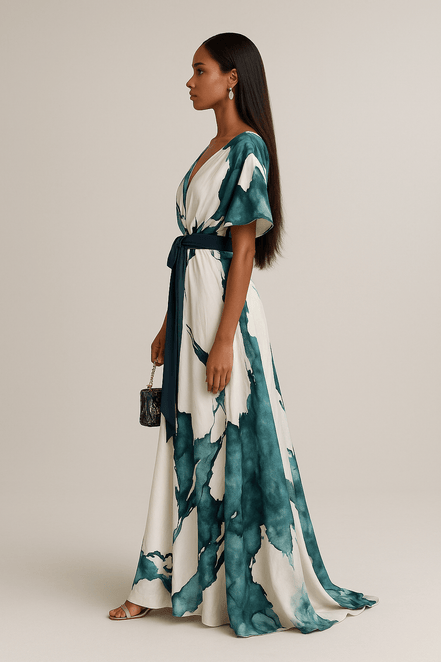 Paris&Fifth™ | Robe Longue à Imprimé Aquarelle
